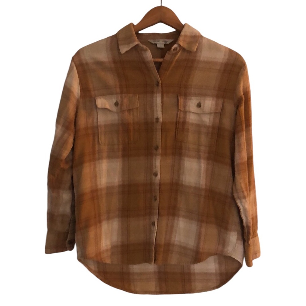 Old Navy Boyfriend Shirt in Yellow Plaid